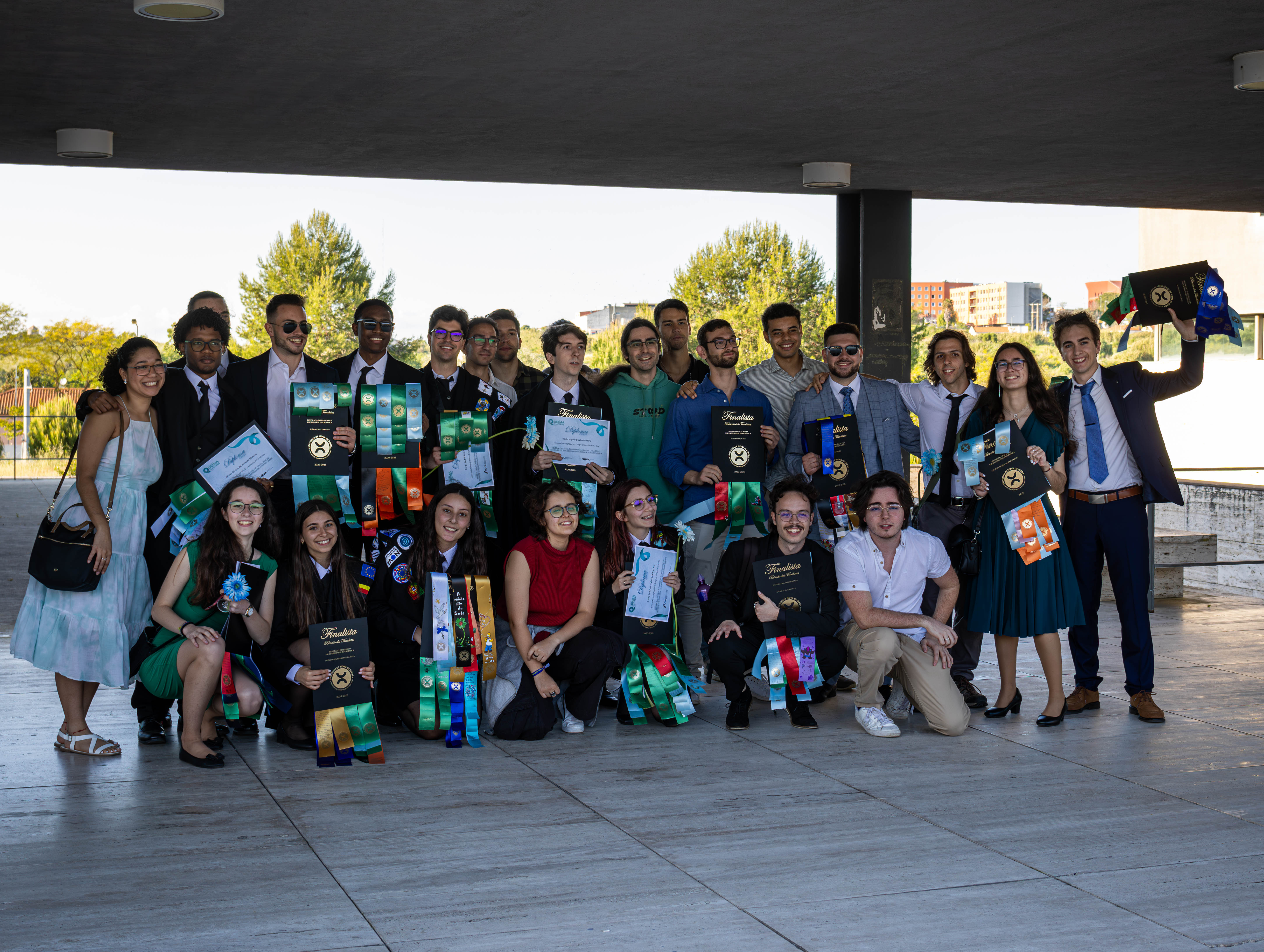 Panoramic photo of some of the graduates